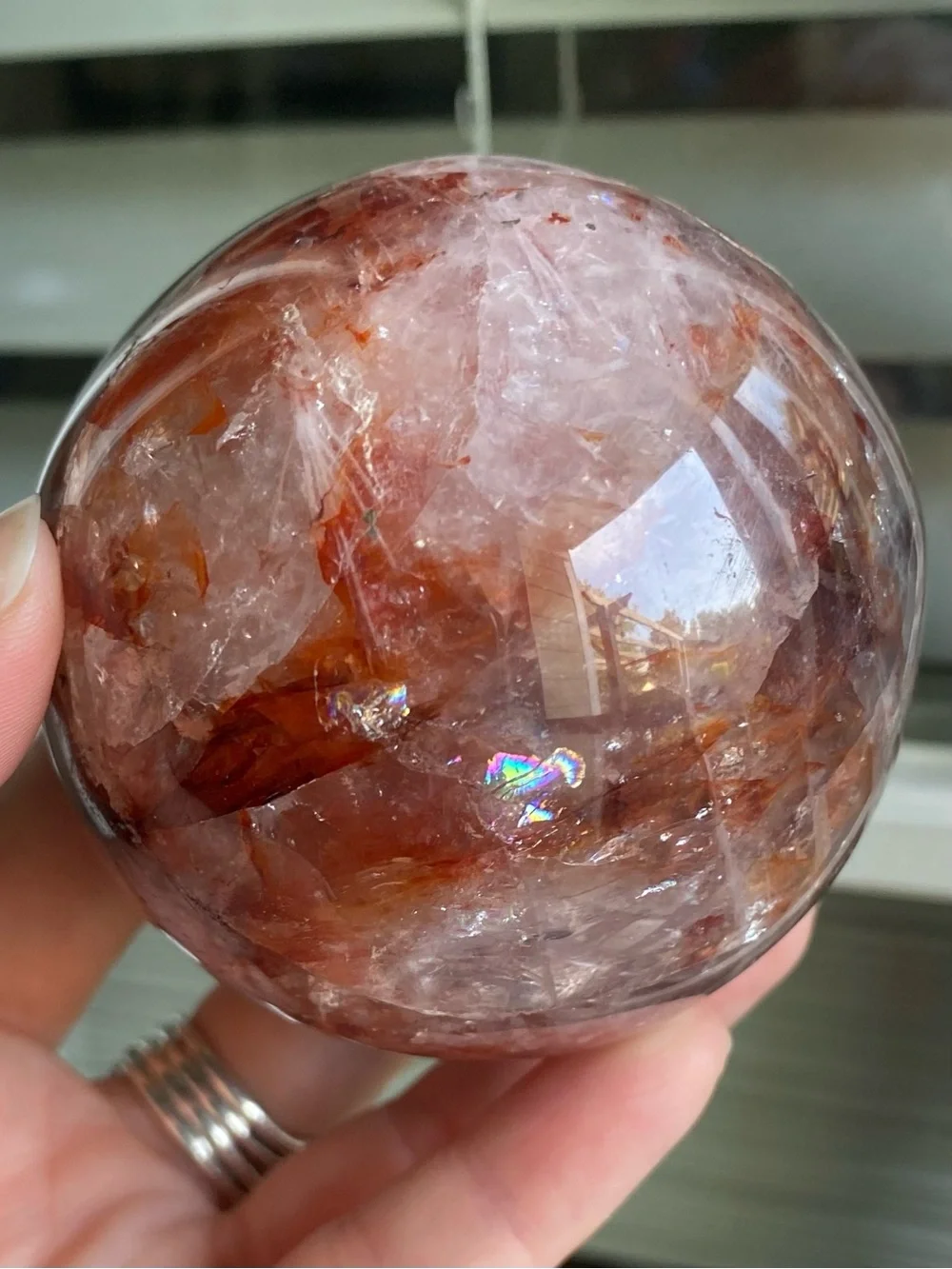 🔥✨ AAA Brazilian Fire Quartz Sphere — 2.7” of Pure Fire! ✨🔥